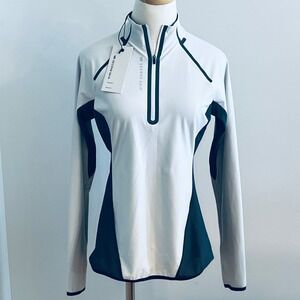 VRST Second Skin Women Training 1/4 Zip Long Sleeve Top Lunar Rock Gravel Medium